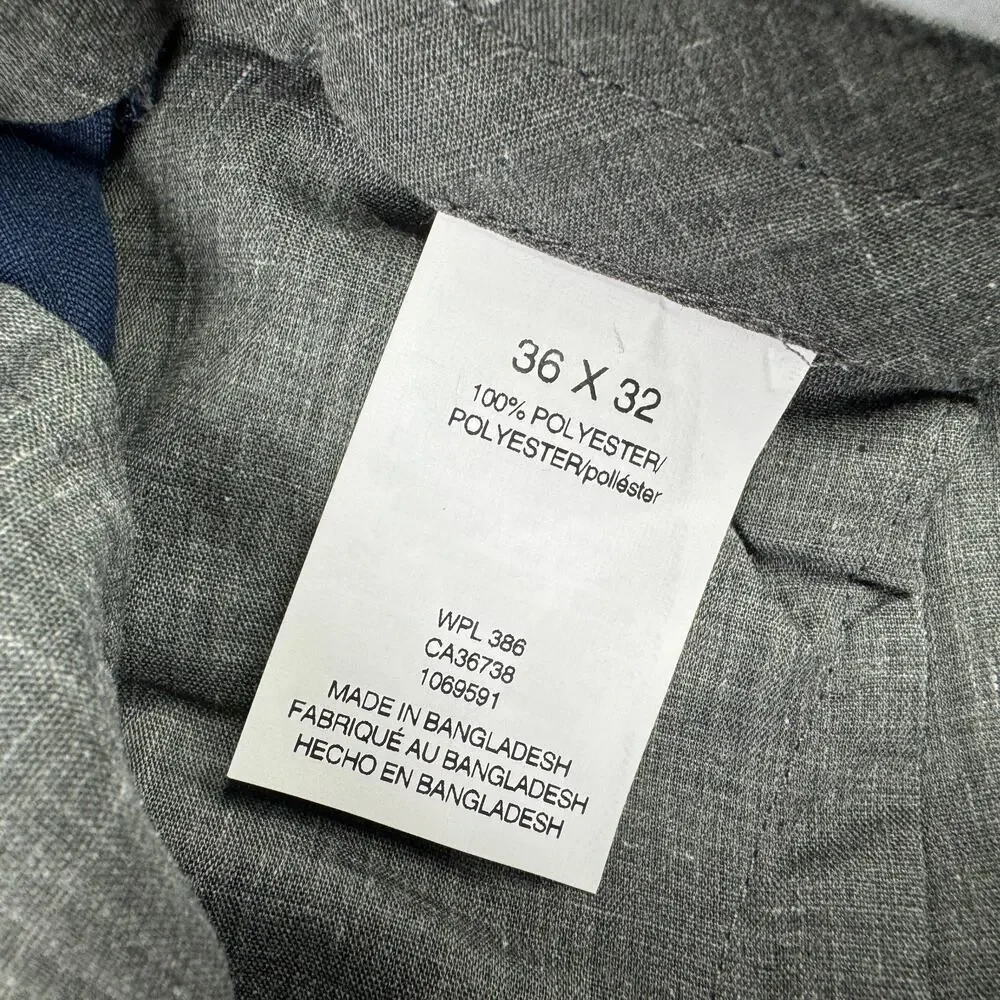 Haggar Mens Cool 18 Pro Classic Fit Pleated Stretch Dress Pants Navy Blue 36x32